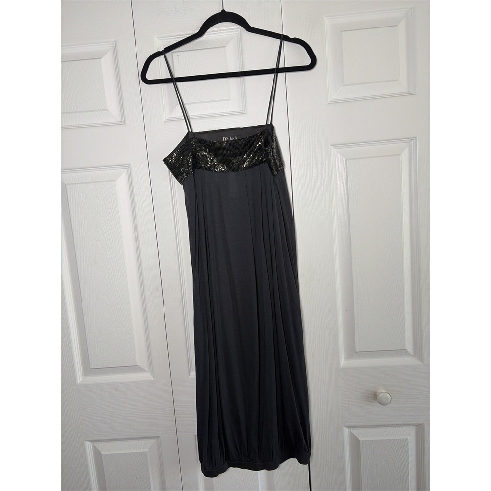 Dream Society Chainmail Trim Bubble Hem Dress Womens Size S Black Y2K LBD